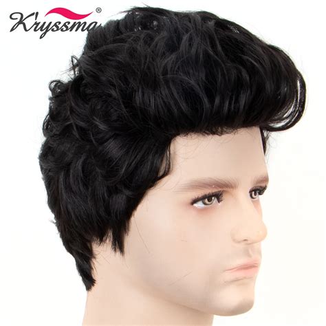 men's short black hair wig